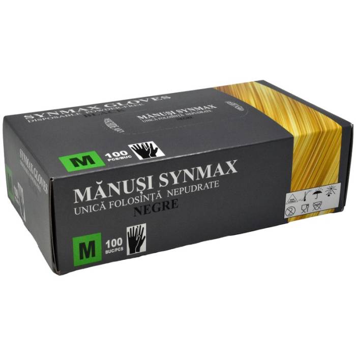 SYNMAX MANUSI NEGRE NEPUDRATE 100BUC M